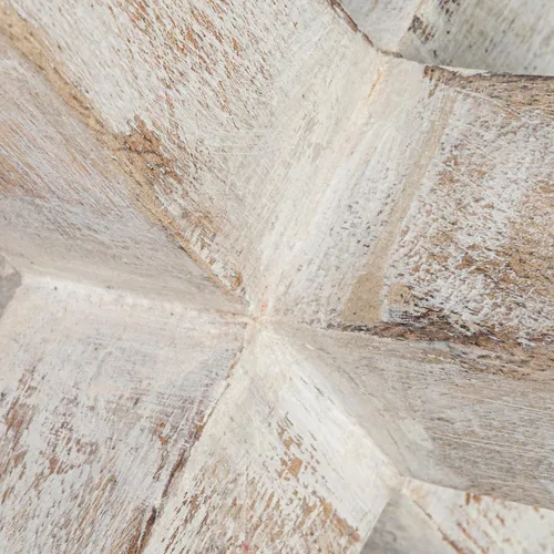 Vista 3 de Bloomingville Diseño de cruz de gato de madera de mango, decoración de acento encalada, blanco