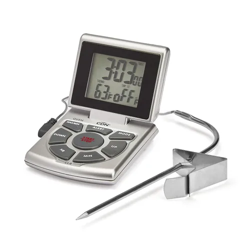 CDN DTTC-S Combo Sonda Termómetro, Temporizador y Reloj - Plata plateado
