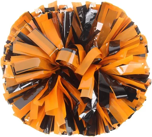 Vista 43 de Hooshing - Paquete de 2 pompones de animadora con mango tipo bastón, pompones para espíritu de equipo, deportes, bailes, animación, para niños Negro