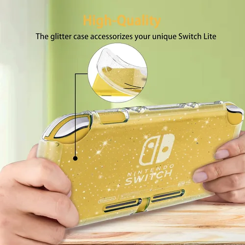 Vista 5 de TIKOdirect Carrying Case for Nintendo Switch lite, Shockproof Portable Travel Bag with Glitter Galaxy case, Screen Protectors and Cute Thumb Grips