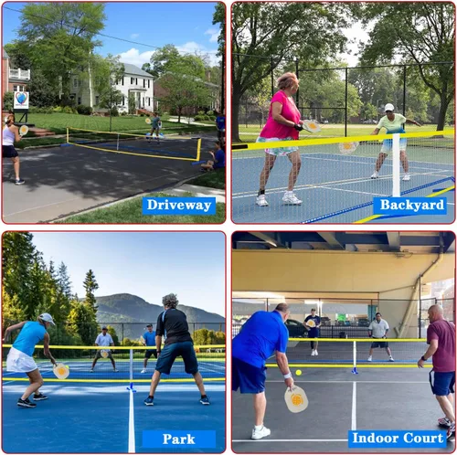 Vista 6 de Portable Pickleball Net Set, 22FT Regularion Size Pickle Ball Net with Paddles Set, Outdoor Pickleballs and Carry Bag, Easy Setup for Indoor