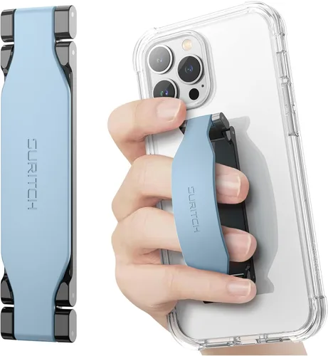 Vista 7 de SURITCH Correa de agarre para teléfono para la parte posterior del teléfono, soporte de silicona suave 2 en 1 para iPhone, Samsung y la mayoría