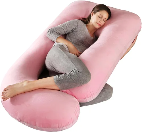 Vista 13 de BATTOP Almohadas de embarazo para dormir, almohada de maternidad de cuerpo completo para dormir de lado, soporte para espalda, piernas, vientre