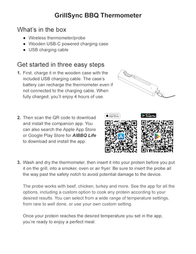 Vista 8 de Termómetro inalámbrico de carne con sincronización para parrilla, ahumar, cocinar con Bluetooth con sonda de sensor dual, control inteligente
