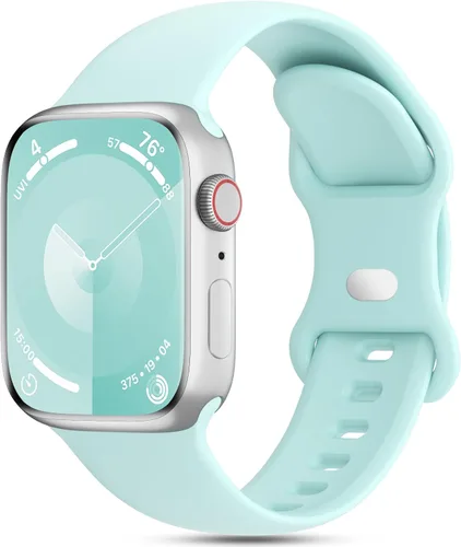 Vista 21 de Sport Silicone Band Compatible with Apple Watch 38mm 40mm 41mm 42mm 44mm 45mm 46mm 49mm Women Men, Soft Waterproof Strap Replacement Wristband for