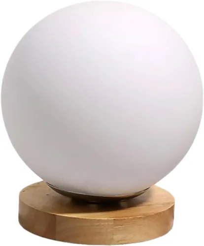 DOITOOL Lámpara de escritorio moderna de luz nocturna LED para dormitorio y hogar recargable por USB, luz cálida, diseño elegante