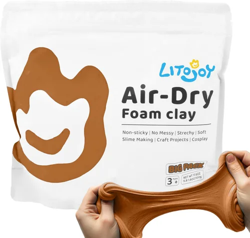 Vista 21 de Arcilla de Espuma Negra de Secado al Aire - Para Modelar, Suave, Ligera para Suministros Escolares, Proyectos de Arte, Decoración de Halloween