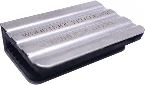 Vista 5 de Juego de 3 protectores de aro de bombo de acero inoxidable con inserto de goma duradero para aro de madera