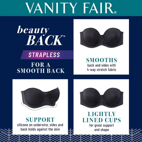 Vista 5 de Vanity Fair Sujetador sin tirantes Beauty Back para mujer 34B - 44DD