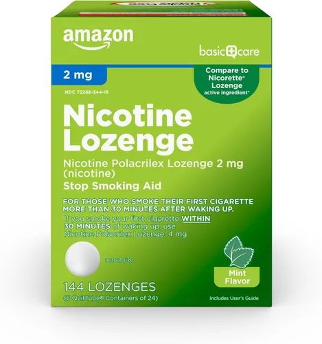 Vista 10 de Amazon Basic Care Pastilla Polacrilex de nicotina, 2 mg (nicotina), sabor a menta, ayuda para dejar de fumar, adulto, 216
