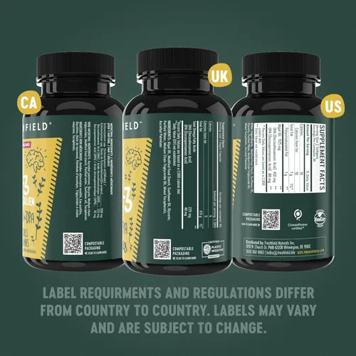 Vista 8 de Freshfield Omega 3 vegano, aceite de algas (algas), empresa libre de aceite de pescado, probado por terceros, sin carragenano, suplemento de DHA