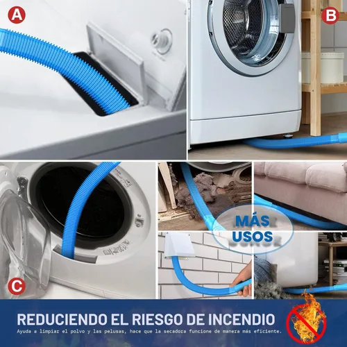 Vista 2 de Sealegend Kit de limpiador de ventilación de secadora y cepillo de pelusa para secadora, accesorio para manguera de vacío, cepillo removedor