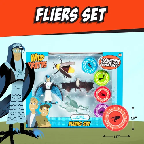 Vista 2 de Wild Kratts - Activate Creature Power - Juego de 4 figuras de acción - Voladores