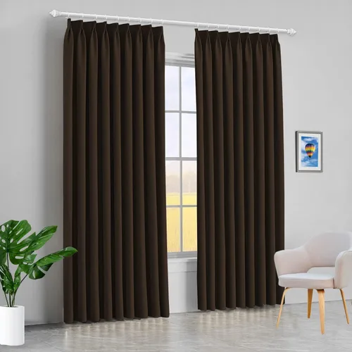 Vista 28 de Mamu Thread Collection Double Pinch Pleates Polyster Blended Blackout Curtain Panel & Drapes- Wine Solid, 42 Inch by 45 Inch- 2 Panel- (21+21) Wide