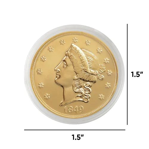 Vista 5 de 1849 P Liberty $20 Double Eagle Tributo de American Coin Treasures - Pieza de exhibición coleccionable de estado nítido con capa de oro
