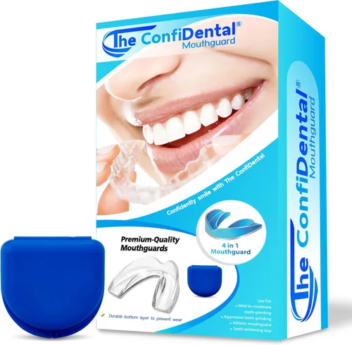 Vista 11 de The ConfiDental - Paquete de 4 protectores bucales moldeables para rechinar dientes, apretar bruxismo, deporte atlético, bandeja blanqueadora