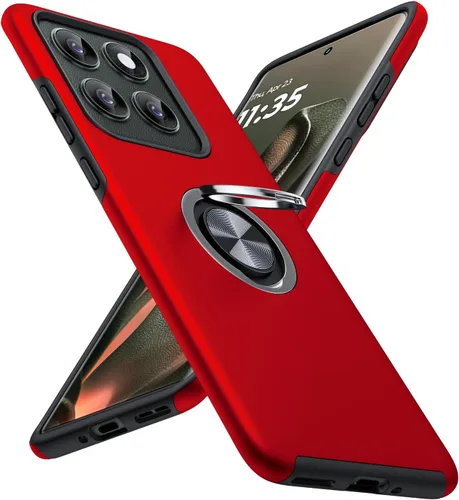 Vista 20 de JAME Funda para Moto G Stylus 2025, doble capa de protección de grado militar a prueba de golpes con soporte de anillo portátil atril, funda