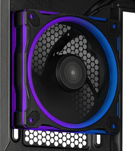 Vista 10 de ASUS Prime AP202 ARGB Black mATX carcasa de PC con vidrio curvo completamente templado, soporta tarjetas gráficas de hasta 420 mm de largo