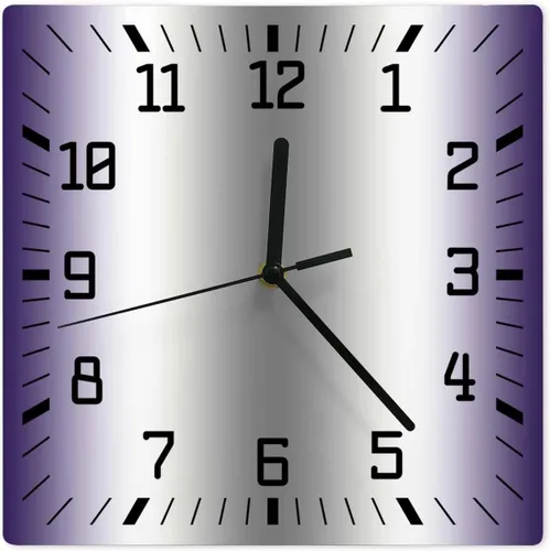 Vista 19 de Reloj de pared de madera blanco y negro degradado, silencioso, sin tictac, simple, abstracto, a rayas, estilo granja, cuadrado, funciona