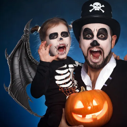 Vista 8 de Disfraz de dragón para niños y niñas, conjunto de máscara de cola de dragón para cosplay, disfraz de dragón de Halloween