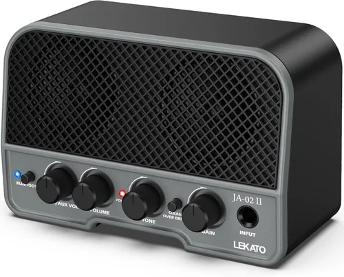 LEKATO Mini amplificador de guitarra eléctrica recargable de 5 W, canales limpios/sobremarchados, amplificador pequeño portátil para práctica de