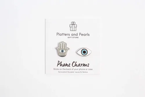 Vista 3 de Pegatinas de metal para fundas de teléfonos celulares. Juego de 2 hojas reutilizables y extraíbles sin residuos. Símbolos espirituales universales