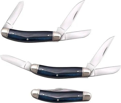 COLD STEEL Gentlemen's Stockman Versatile Practical Durable Compact Pocket Folding Knife - 3 Blades; Bone Handle; Slip Joint Lock