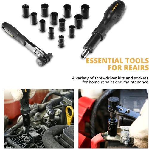 Vista 4 de DEKOPRO 150 Piece Tool Set, General Household Hand Tool Kit, Home Repair Tool Kit with Plastic Toolbox Storage Case for DIY Project, Home Maintenance