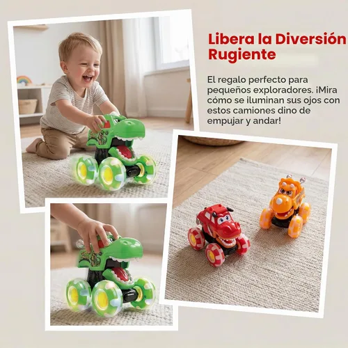 Vista 9 de Juguete de camión monstruo para niños pequeños de 1 a 3 años, ruedas