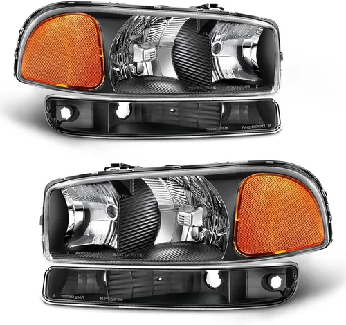 Vista 17 de 2007-2014 Conjunto de faros para 07-13 GMC Sierra 1500, 07-14 GMC Sierra 2500/3500 Faro delantero de carcasa cromada de reemplazo