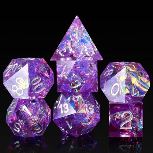 Vista 233 de DNDND Dados de Resina Ojo DND de Borde Afilado Dado de D&D con Estuche de Regalo para Juego de Dungeons and Dragons (Ojo de Dragón Verde)