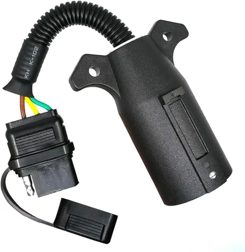 Vista 8 de Adaptador de Conector de Cableado Enrollado de 7 Vías a 4 Vías Planas para Remolque de RV