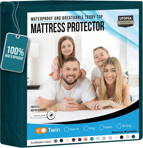 Vista 40 de Utopia Bedding - Protector de colchón impermeable tamaño king, funda de colchón de terry premium de 200 GSM, cubierta de cama suave y transpirable