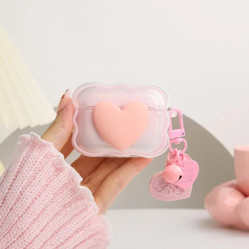 Vista 23 de Compatible with Apple AirPods Pro 2 Generation 2022 Case Cover, Lovely Waves Design Shockproof Soft Clear TPU AirPods Pro2 Protector with Keychain