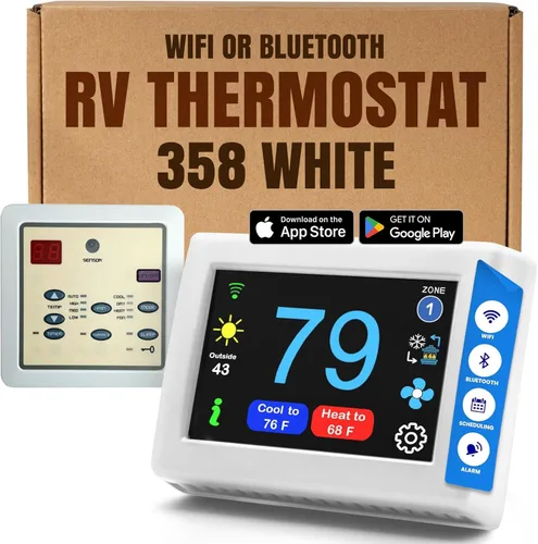 Vista 21 de MICRO-AIR EasyTouch - Termostato digital de repuesto para autocaravana, programable y confiable, habilitado para WiFi y Bluetooth, termostato