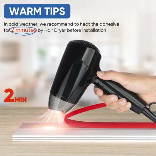 Vista 6 de MOYENNE Paquete de 2 topes de puerta para puertas exteriores, selladores para debajo de la puerta para parte inferior de la puerta, burletes de 2.3