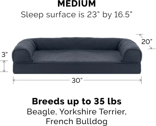 Vista 35 de Furhaven - Cama ortopédica para perros, estilo sofá, acolchada, con funda extraíble y lavable, color gris hierro, tamaño jumbo plus (XXL)