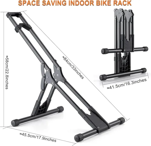 Vista 5 de CHEPARK Soporte de Piso para Bicicleta - Soporte de Bicicleta Interior para Garaje/Hogar - Almacenamiento de Bicicletas Soporte de Estacionamiento
