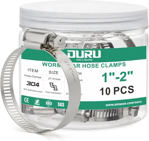 Vista 27 de OURU - Juego de 24 abrazaderas de manguera de acero inoxidable ajustables de 1/2"– 3/4" (13-19mm) con engranaje sinfín, abrazaderas de manguera