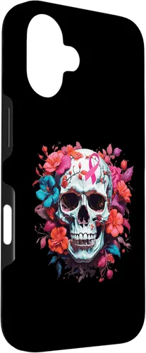 Vista 3 de Breast Cancer Skull Shirt For Women Sugar Skull Pink Ribbon Case for iPhone 16