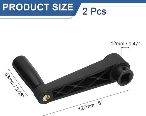 Vista 2 de uxcell 2 piezas de mango giratorio de 0.472 x 4.961 in (diámetro x L), mango de manivela de torno universal de repuesto para máquina de molienda