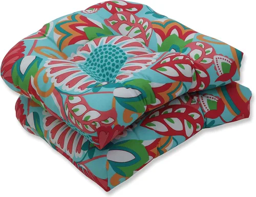 Vista 12 de Pillow Perfect Bright Floral - Cojín para asiento de silla de interior/exterior, resistente a la intemperie y a la decoloración, 19 x 19 pulgadas