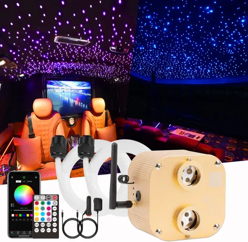 Vista 12 de CHINLY Starlight - Kit de luces de fibra óptica, 550 unidades, 13.1 pies, 0.02 pulgadas, 16 W, modo de música, Bluetooth, control remoto, control