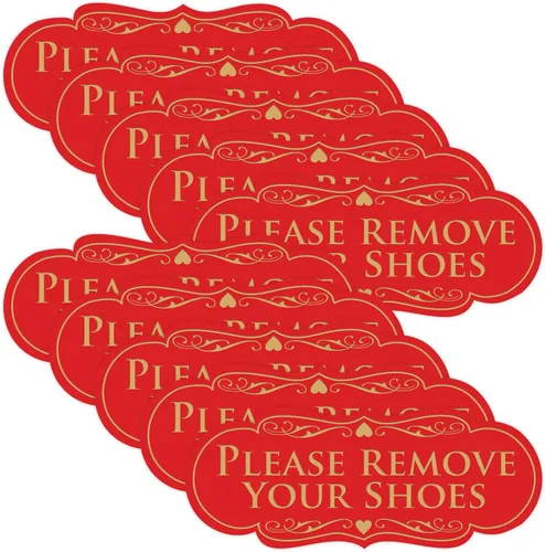 Vista 8 de Por favor, quítese los zapatos - Letrero de diseño