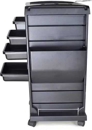 Vista 3 de PureSana Chromium - Carrito profesional de 4 cajones con estante para esmalte de uñas para cabello, suministros de cosmetología y herramientas