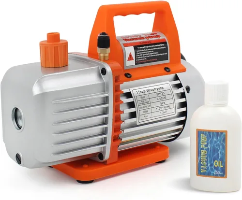 Vista 8 de BACOENG Bomba de vacío de 3.6CFM, bomba de vacío HVAC de paleta rotativa de una etapa de 110 V para R134a R22 R410a AUTO AC Recarga de refrigerante