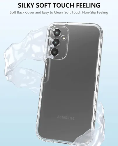 Vista 8 de FNTCASE Funda para Samsung Galaxy A14-5G: Funda protectora de teléfono transparente a prueba de golpes con protector de pantalla incorporado - Funda
