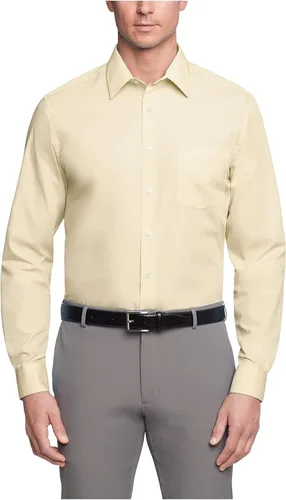 Vista 9 de Van Heusen Mens Dress Shirt Regular Fit Poplin Solid Blanco