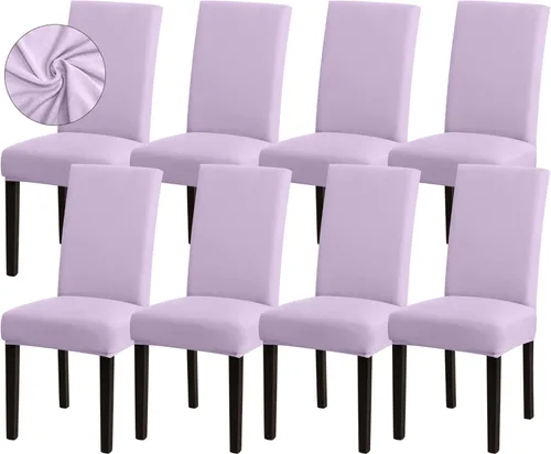Vista 11 de Sufdari Juego de 2 fundas para sillas de comedor, fundas para sillas de cocina, fundas para sillas Parsons, protectores de sillas de elastano