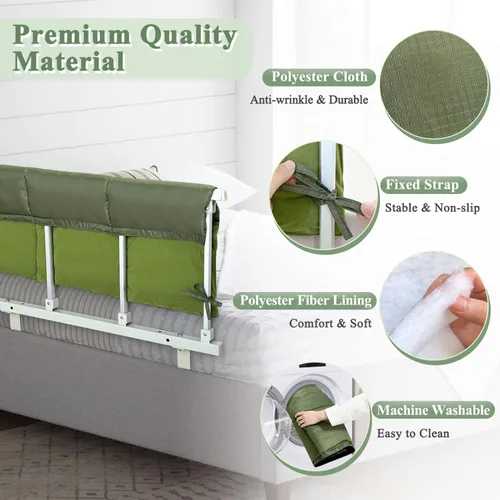 Vista 2 de Fundas para rieles de cama para adultos mayores, almohadillas para rieles de cama de hospital, protector de barandillas de protección, barandilla
